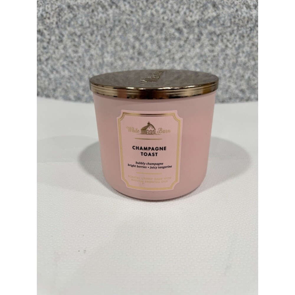 Bath and Body Works White Barn Champagne Toast 3 Wick Candle 14.5 Oz New